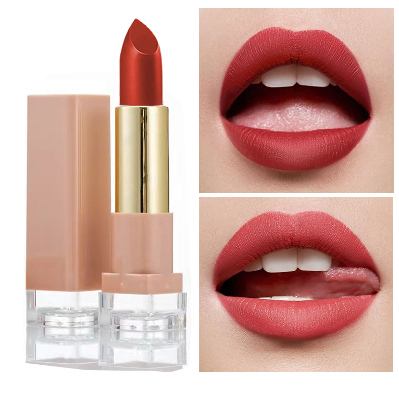 OEM Pink Lipstick Moisturizing Lip Balm Custom Matte Silky Lipstick Makeup