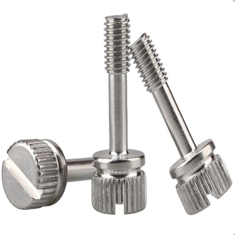GB839 M3-M10 Stainless Steel Slotted Knurled Head Captive Thumb Screw