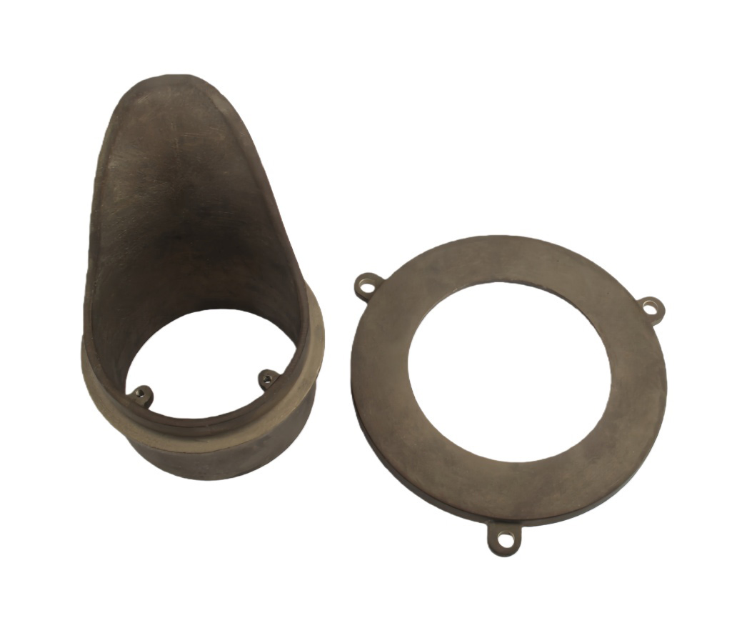 Nickel-Bronze Downspout Nozzle with No-Hub Connection