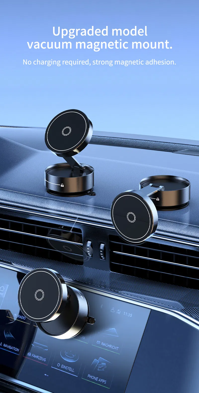 Магнитный держатель для телефона в авто на присоске