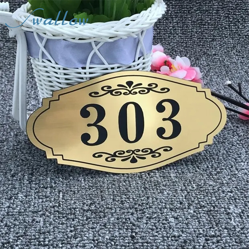 Custom Laser Engraving Plastic ABS Sheet Room Number Plate for Hotels