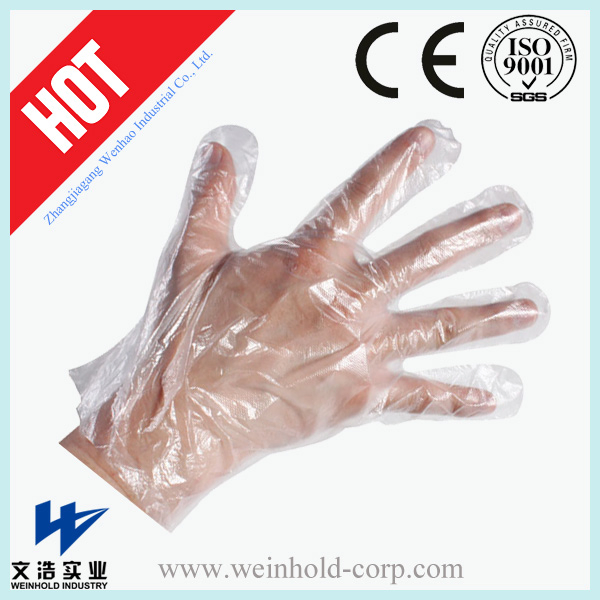Protective Waterproof Disposable Plastic PE Glove Used in Hospital