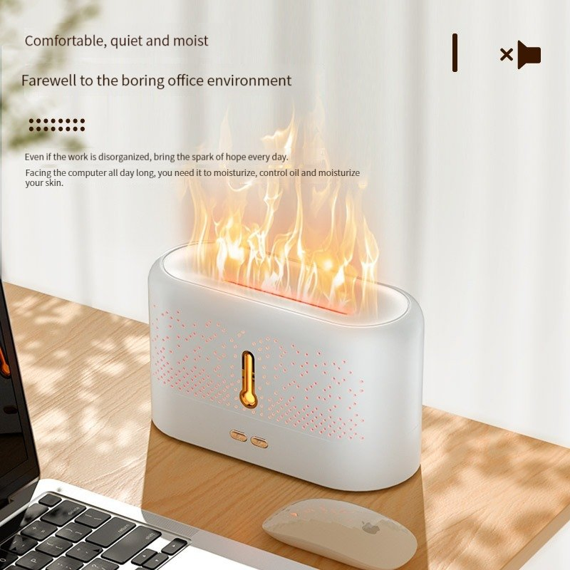 USB 200ml Mini Simulation Flame Ultrasonic Aromatherapy Air Conditioner Humidifier Suitable for Home Bedroom Kitchen
