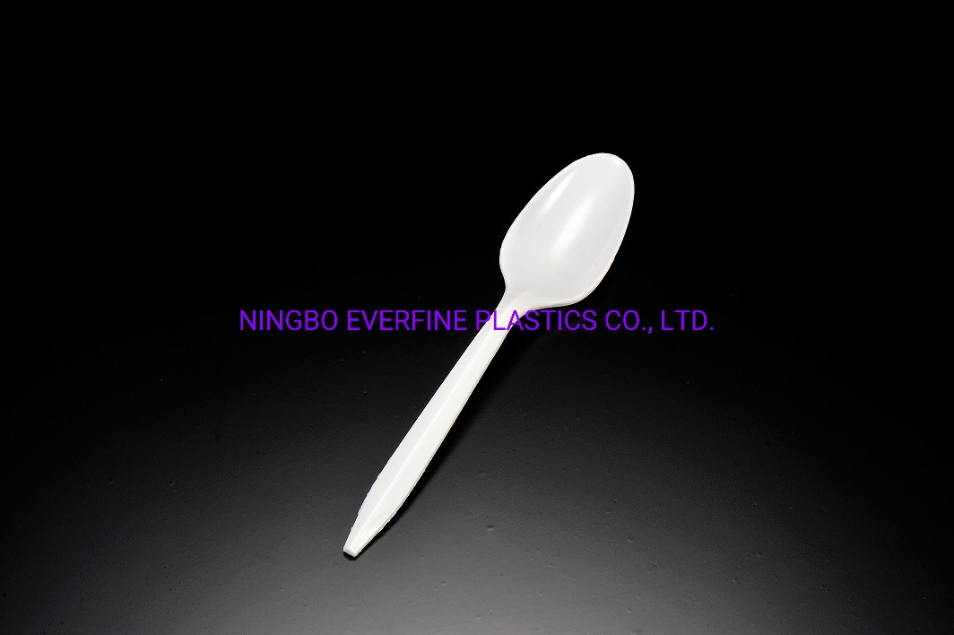 Medium Weight Plastic White / Black Fork (PP)