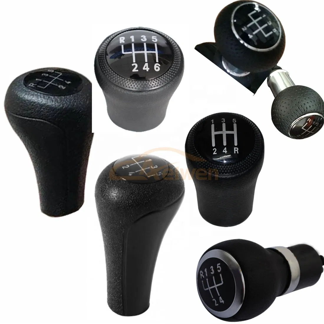 Aelwen Auto Parts 5-Speed Leather Car Gear Shift Knob for Mercedes Benz W211, VW Polo, BMW E30