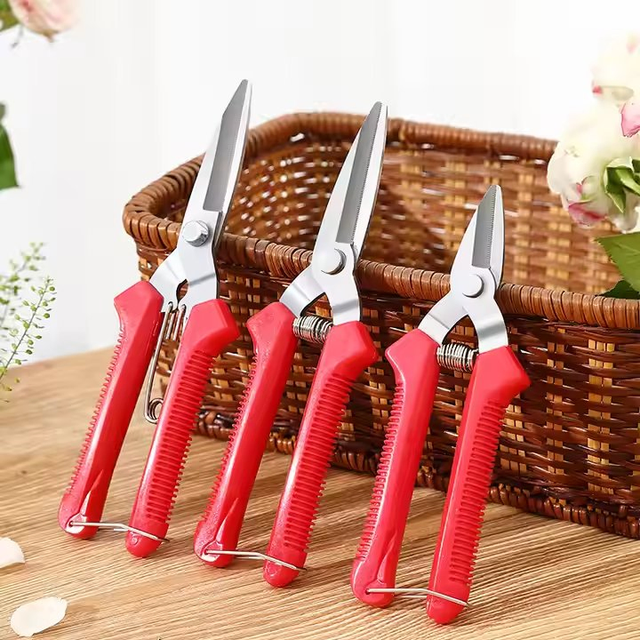 Wholesale Sharp Bypass Shears with Ergonomic Handle for Garden and Flower Pruning Scissors