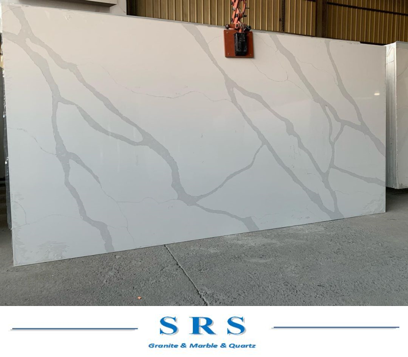 Calacatta White Artificial Quartz Slab for Countertop Top Flooring Indoor Decoration