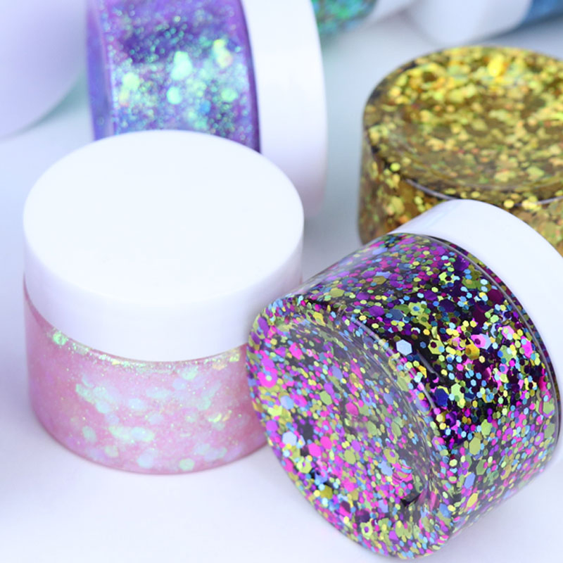 Cosmetic Chunky Glitter Flakes Gel Holographic Face Body Peel-off Chunky Glitter Glue