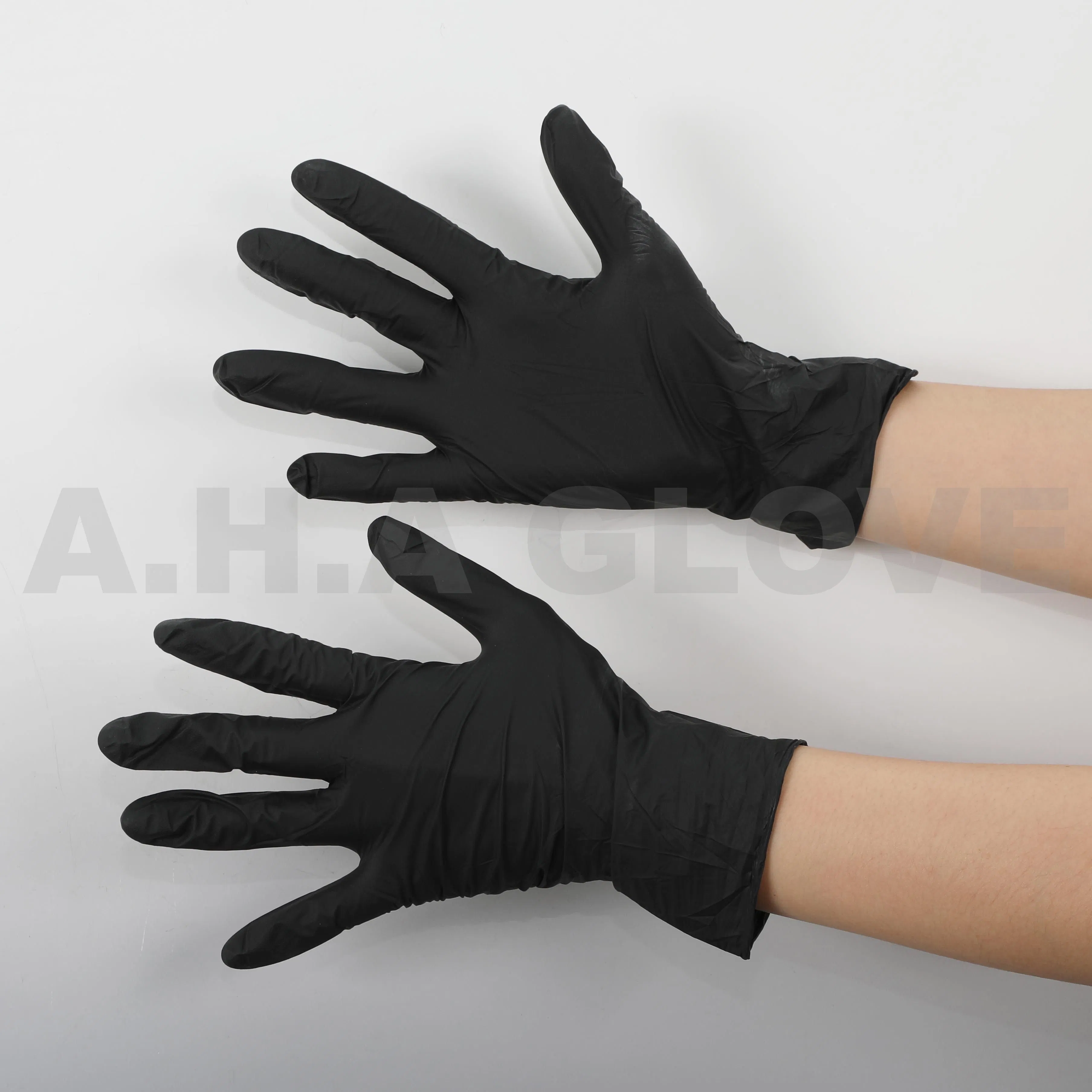9′ ′ High Quality Powder Free Black Color Nitrile Glove Disposable Protective Nitrile Glove