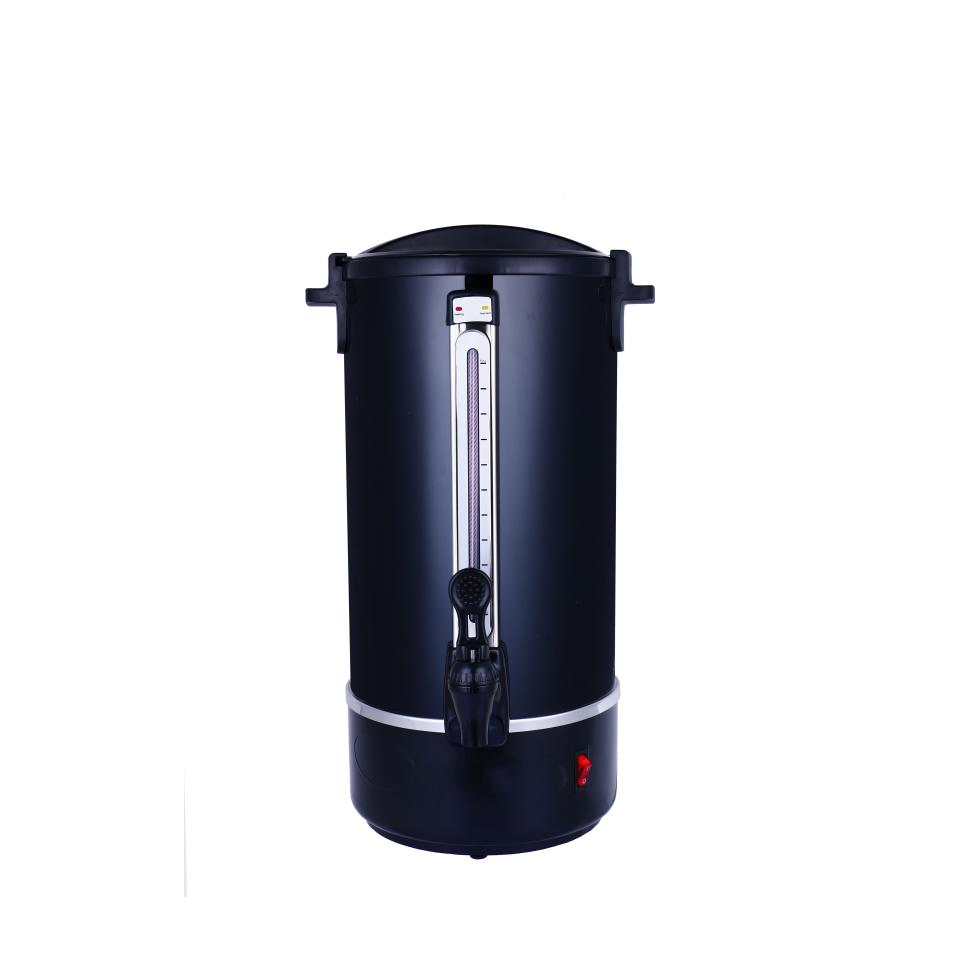 Black Painted Electric Coffee Boiler with Filter Commercial Coffee Urn Double Wall Stainless Steel Coffee Percolator