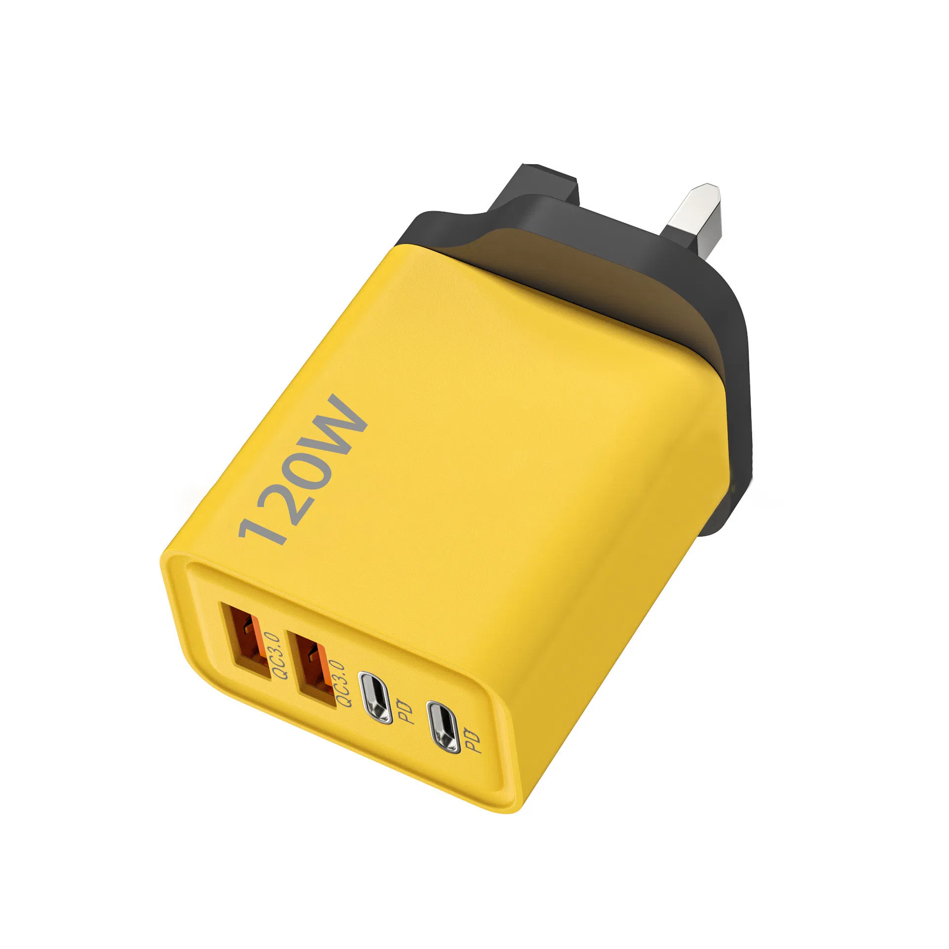 UK 120W Dual USB-C PD Fast Charger with QC3.0 Multi-Port Laptop & Device Wall Adapter