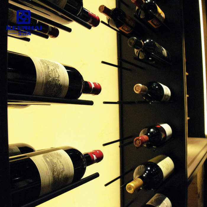 Customed Sizes Stainless Steel Wine Bottle Display Rack for Bar