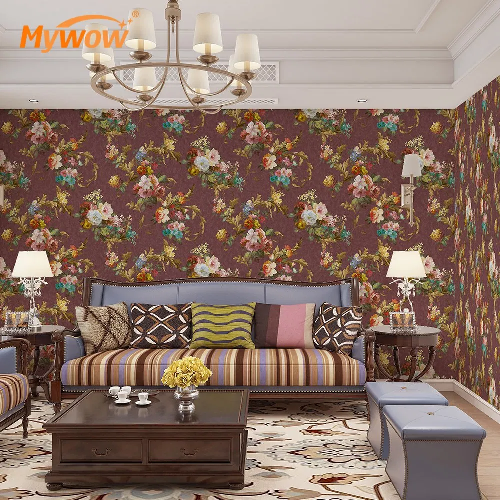 0.53*10m PVC Flower Wallpaper & Wallcoating for Home Decor