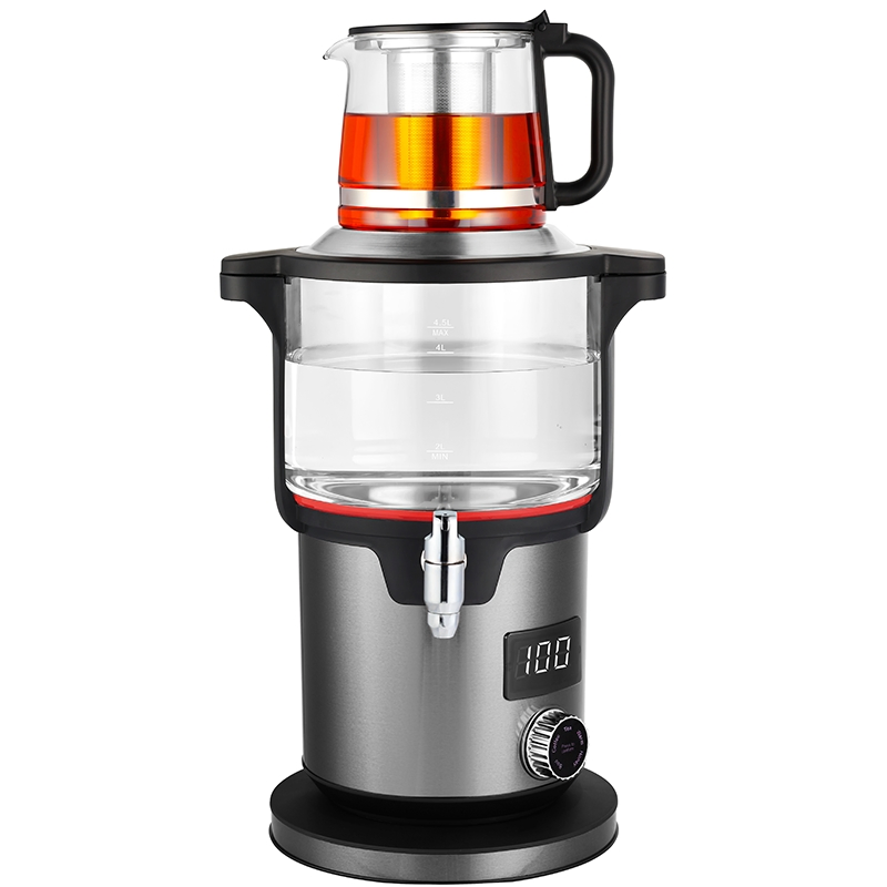 Portable 4.5L Digital Samovar Tea Maker Machine Water Boiler 220V Temperature Controlled Glass Teapot for Kitchen Appliances