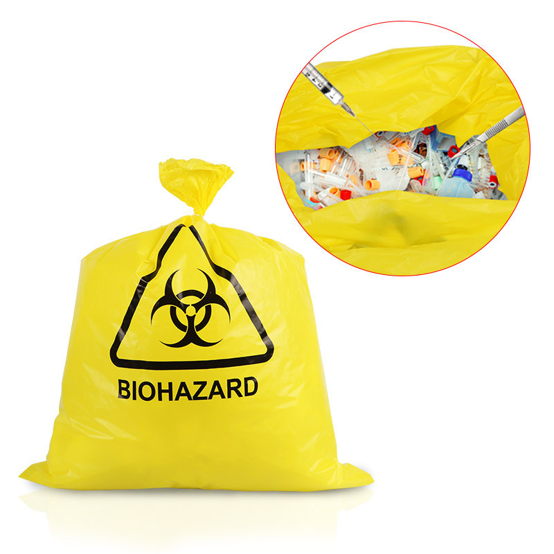 Heavy Duty Biohazard Bags Red and Yellow Plastic Bags for Clinical Waste