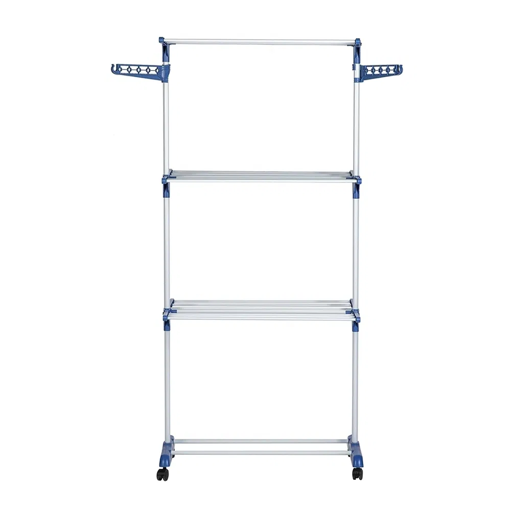 Bamboo Folding Floor Towel Rack Ladder Design Drying Rack for Indoor Use