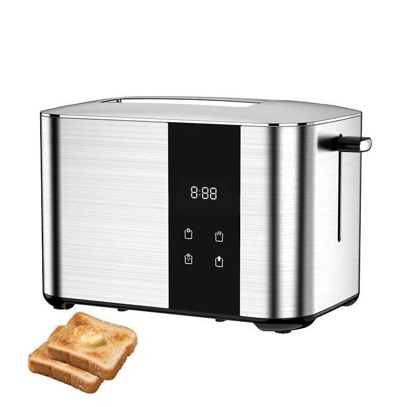 Compact 2 Slice Stainless Steel Toaster with Extra Wide Slots for Bagels and Bread