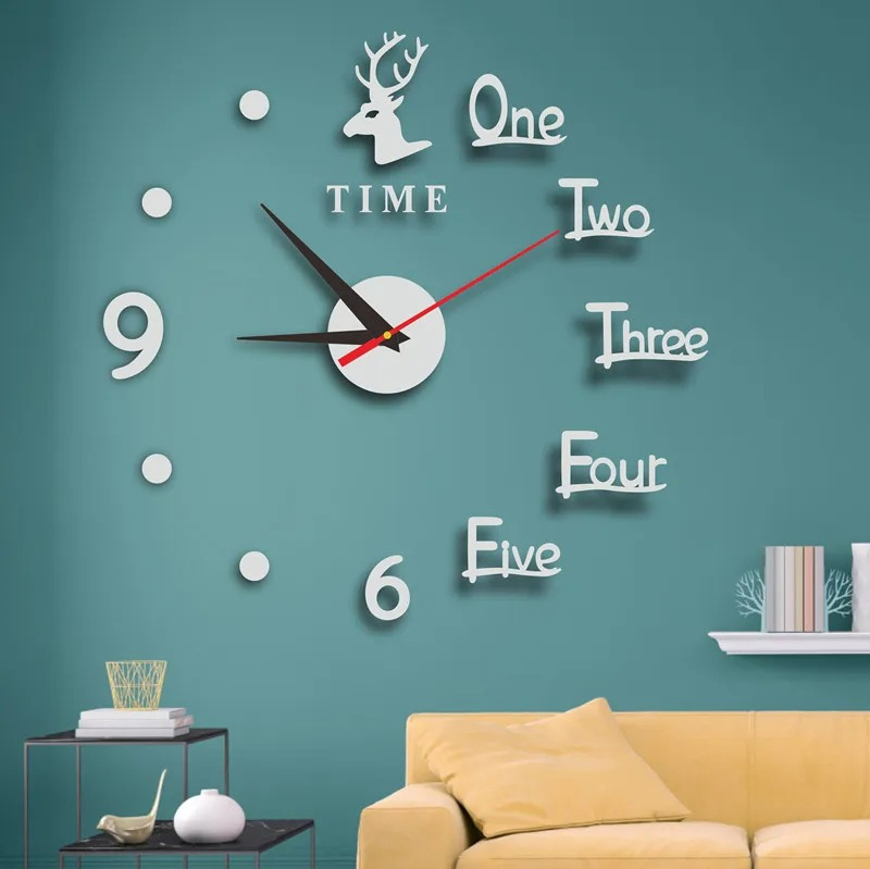 Factory Wholesale Acrylic DIY Wall Clock House Decoration Simple Creative Without Drilling