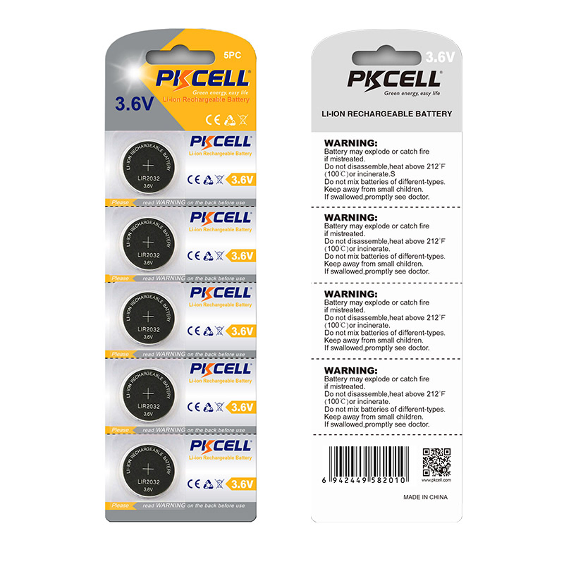 Аккумуляторная батарейка PKCell LIR2032 3.6V