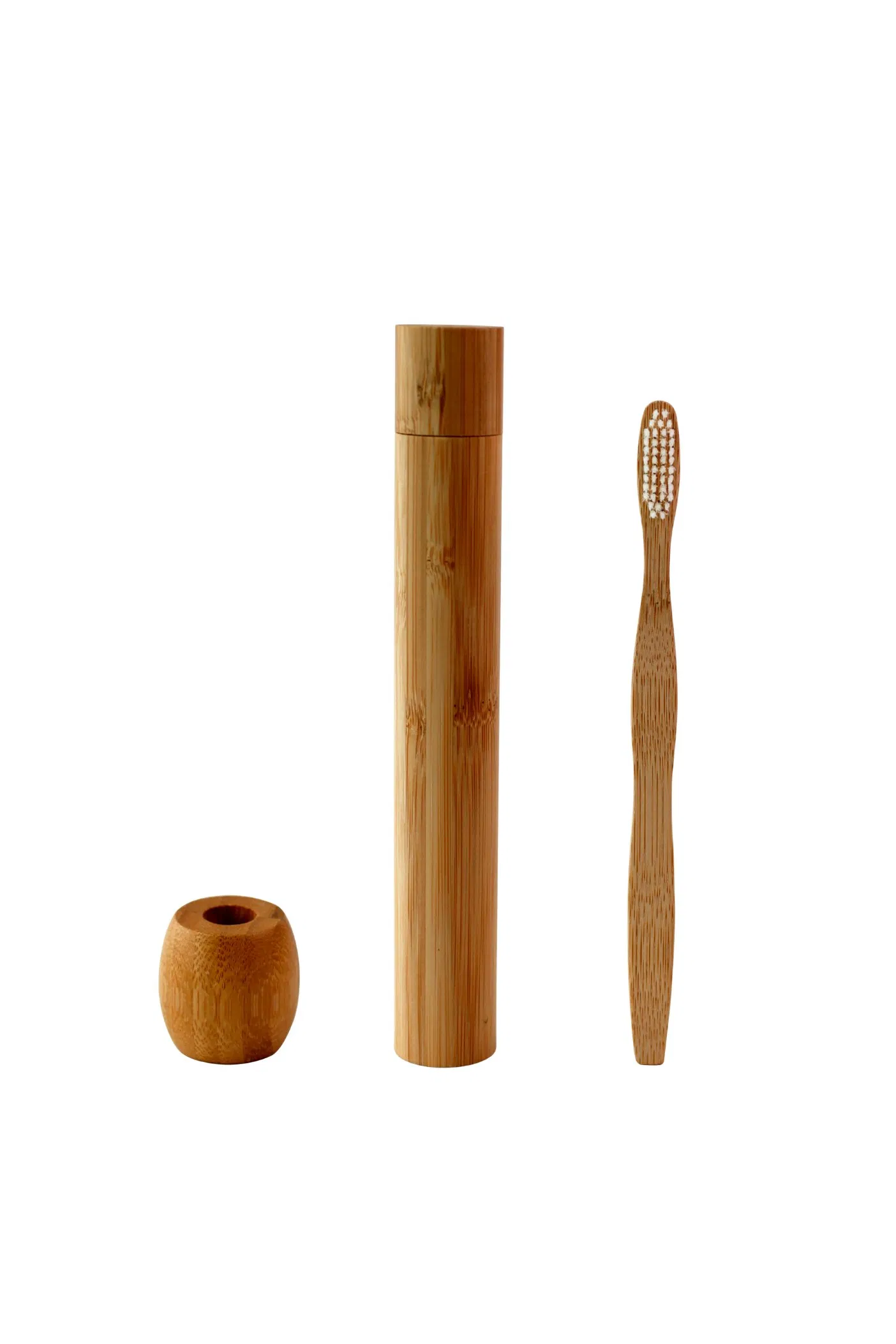 Biodegradable, Eco-Friendly and Sustainable Bamboo Toothbrush Travel Set with Bamboo Case