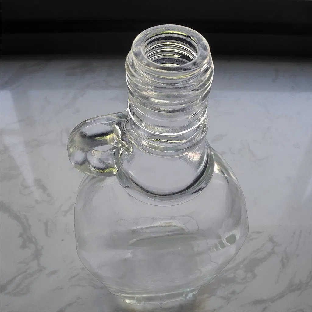 High Flint OEM 750ml Round Clear Glass Moonshine Liquor Bottle Jug Wine Bottle with Cork
