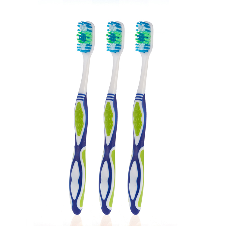 Wholesale Cheap Nylon Medium Bristles Manual Toothbrush OEM Private Label Adult Plastic Tooth Brush 2 in 1