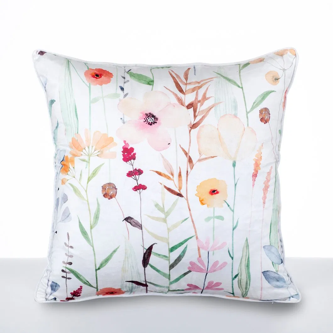 Customize Trendy New Linen Tropical Flower Plant Pillow Case Hibiscus Palm Tree Hug Pillowcase Cushion Cover