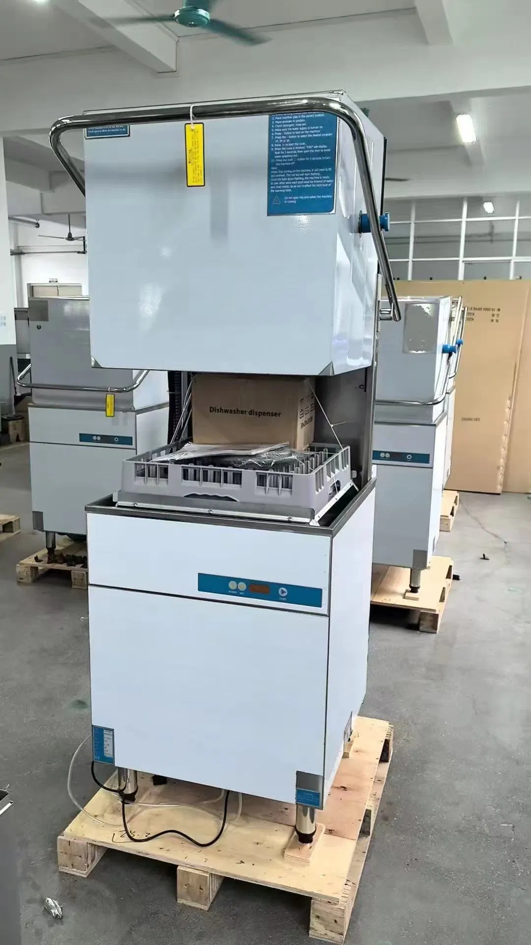 High-Efficiency Stainless Steel Hood Type Double Pumps Commercial Dishwasher Machine for Restaurants