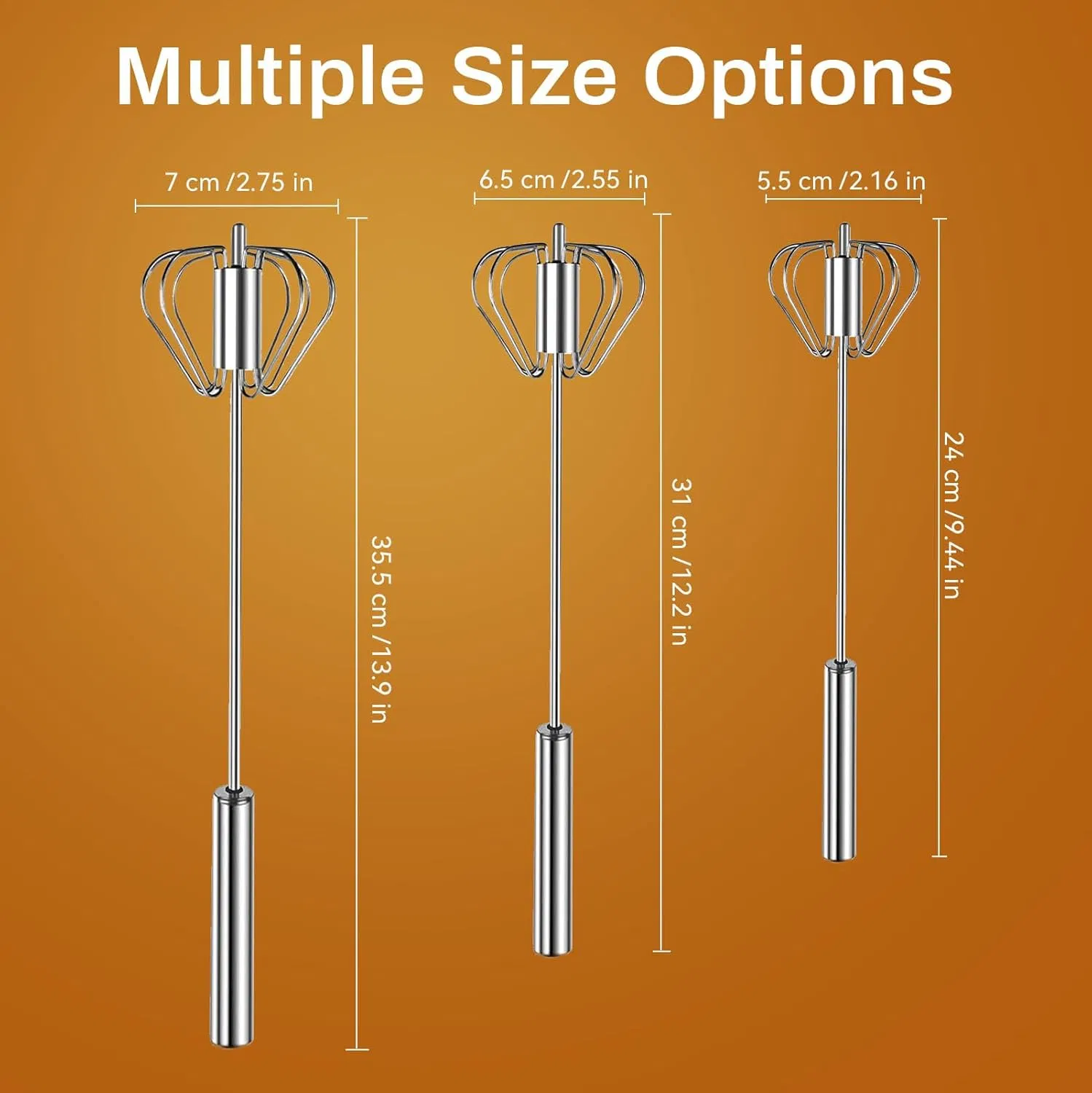 Stainless Steel Semi-Automatic Egg Whisk