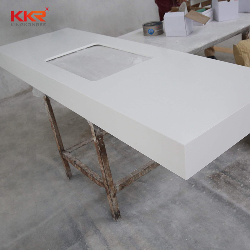 Engineered Stone Customized White Cafe Counter Top