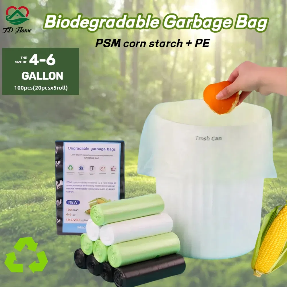 100PCS 4-6gallon Environmentally Friendly Biodegradable Recyclable Garbage Bags