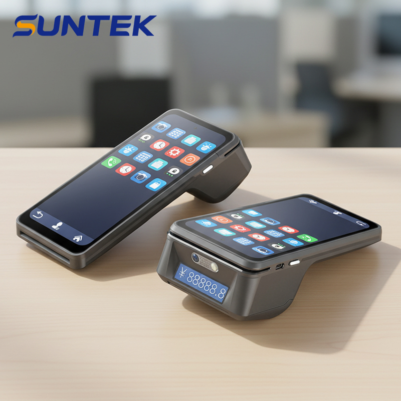 Gms Android 15 Handheld Smart POS Terminal Suntek Sm1 Plus 1d 2D Barcode Scanner NFC Card Reader Cash Register Operations