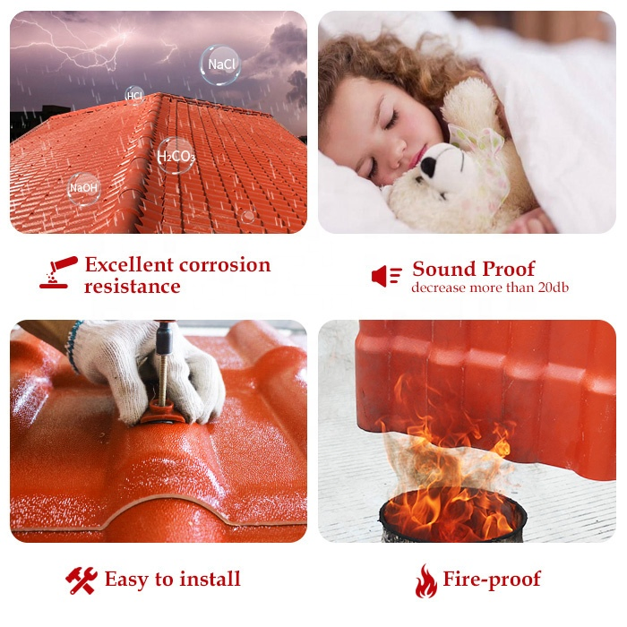 Prime ASA Surface Synthetic Resin Spanish PVC Roofing Tile