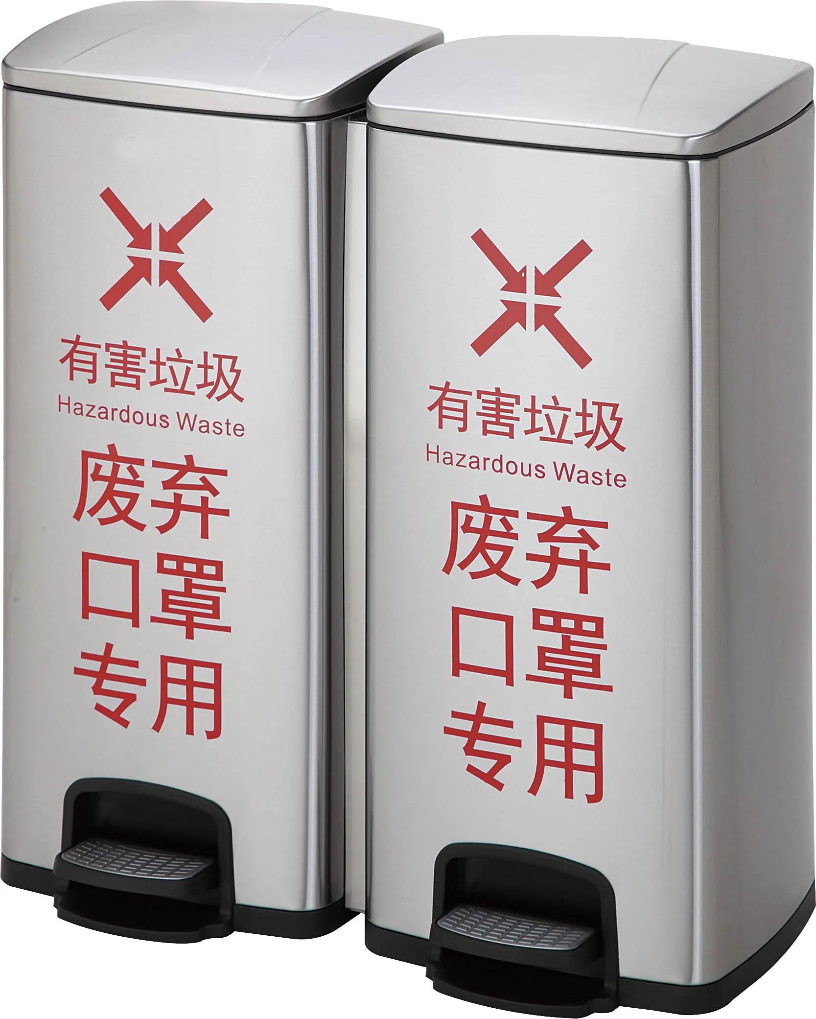 Двухсекционный педальный мусорный бак для кухни