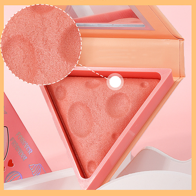OEM Customized Three-Dimensional Triangle Pink Color Cheese Blusher Nude Color Cheese Monochrome Blusher