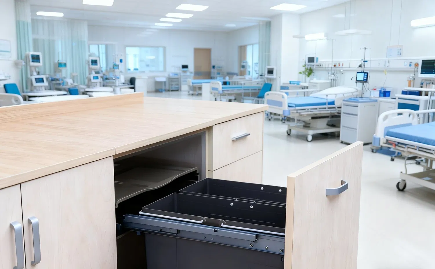 Встроенная выдвижная урна для кухни Tekey