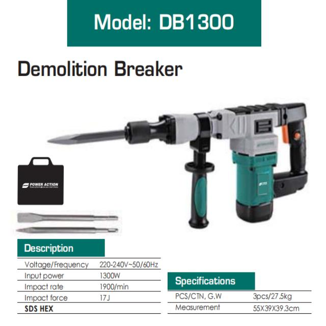 220-240V Electric Rotary Road Breaker SDS Hex Impact Drill Demolition Breaker