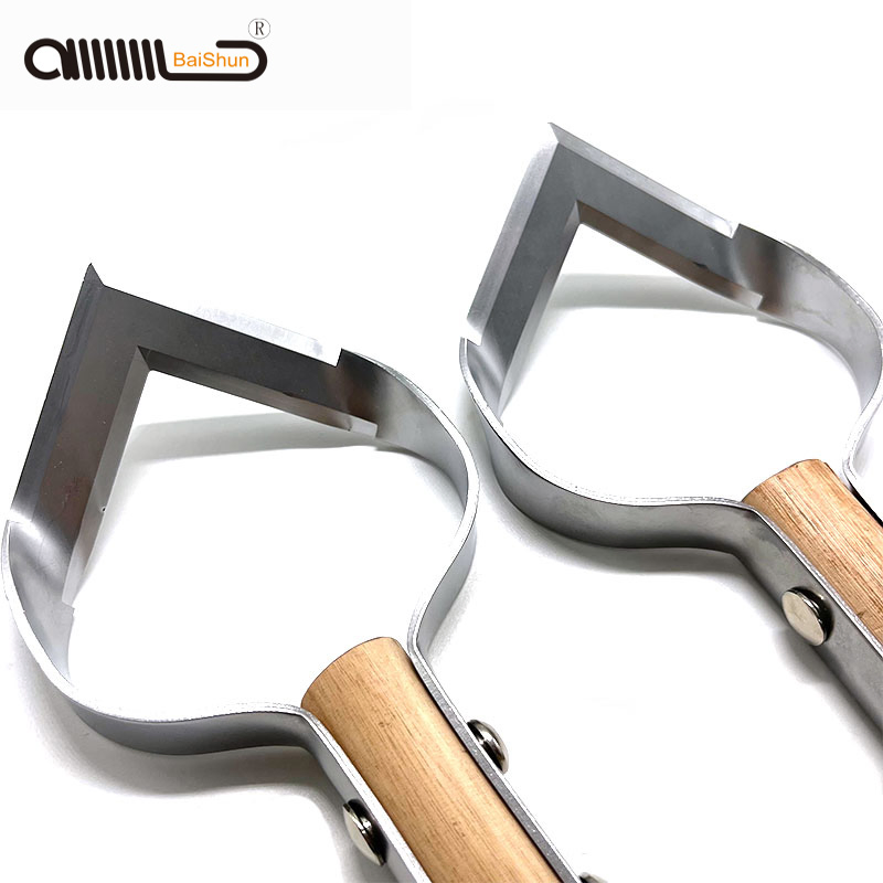 Stainless Steel Wood Bamboo Root Wooden Handle Planting Soil Loosening Weeding Tool Garden Sharp Shovel