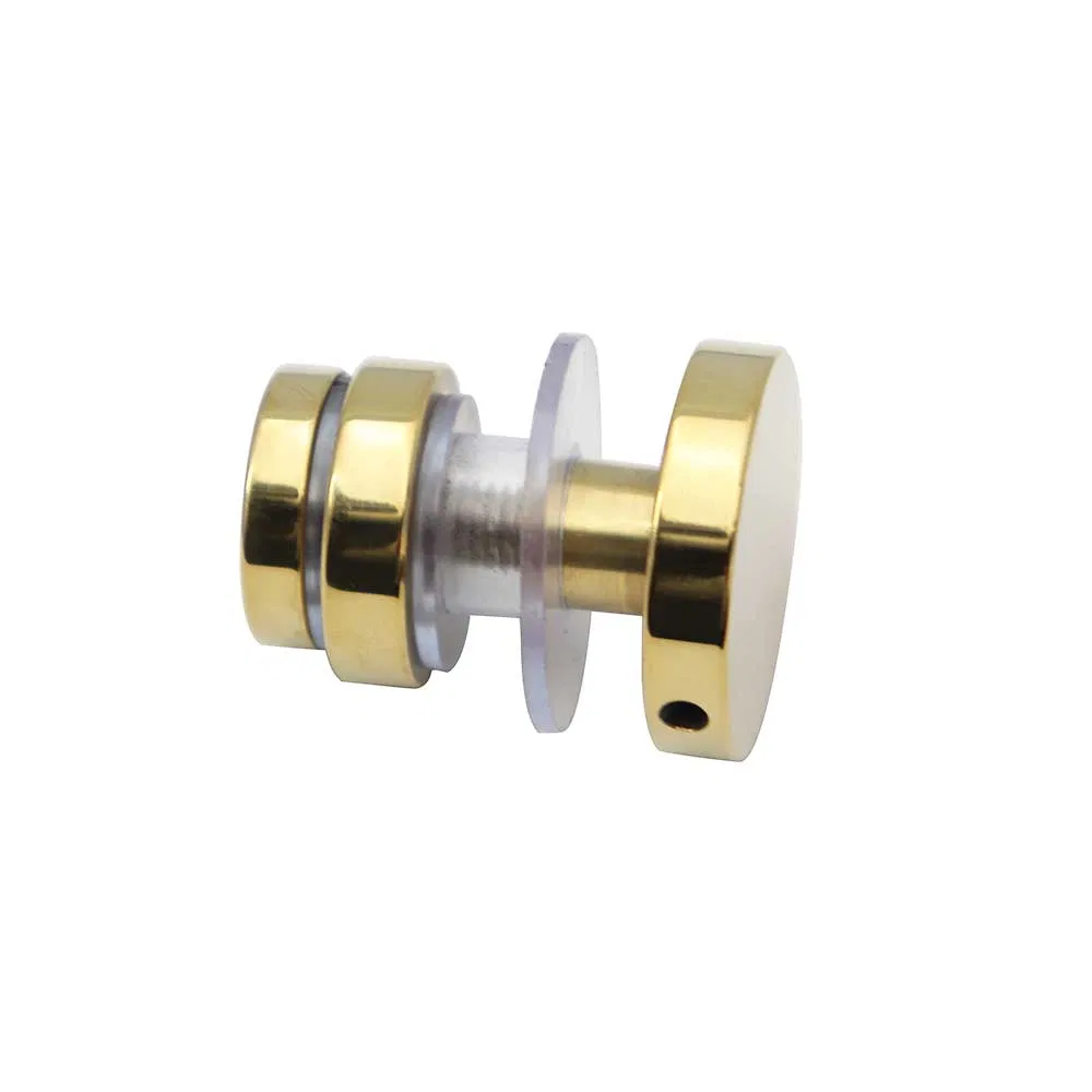 Golden Polished Bathroom Shower Hardware Glass Sliding Door System