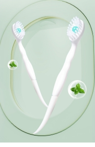 Disposable Toothbrush for Travel with Floss Refreshing Beads