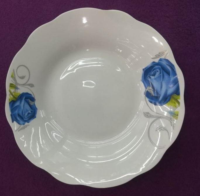 9"Soup Plate Simple Decal Cut Edge Porcelainware Ceramics Tableware