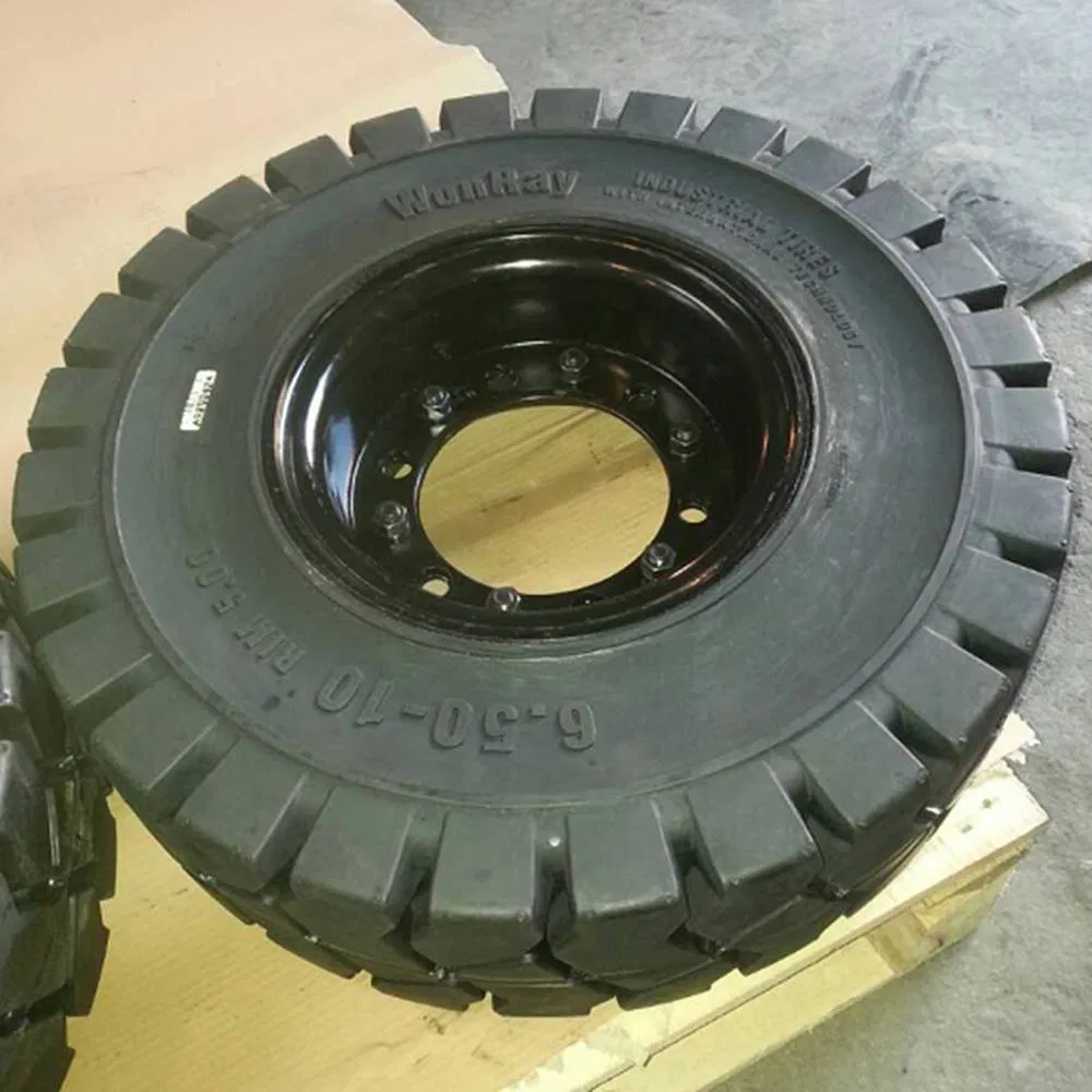 Wonray Solid Forklift Tire 6.50-10 / 5.00F-10 Industrial Solid Rubber Tire