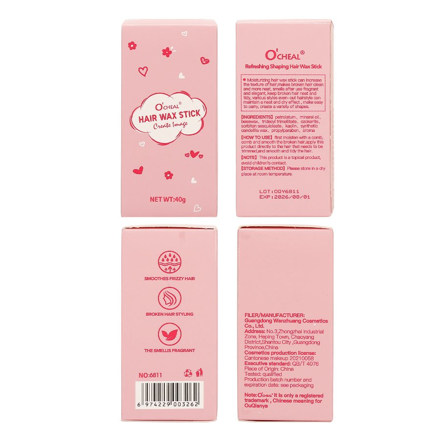 OEM Solid Styling Hair Wax Stick Crushed Hair Finishing Balm Long Styling Hair Finishing Stick Styling Balm Wholesale Makeup