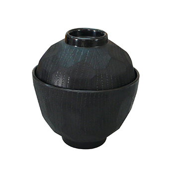 Melamine Soup Bowl Sets Japanese Style Hotel Restaurant Black Matte Turtle Pattern Miso Soup Seriving Bowl