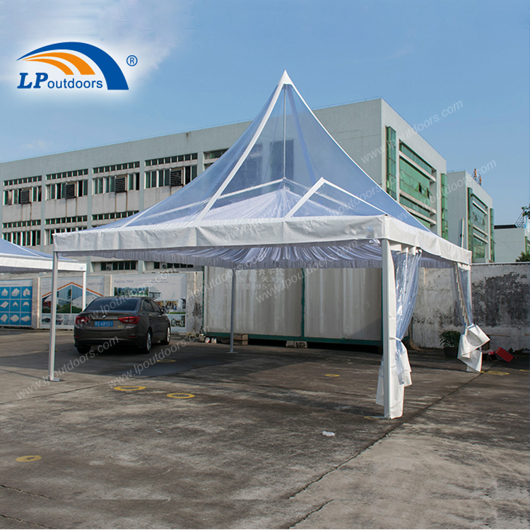 Transparent PVC 6X6m High Peak Pagoda Marquees for Outdoor Wedding Party Show