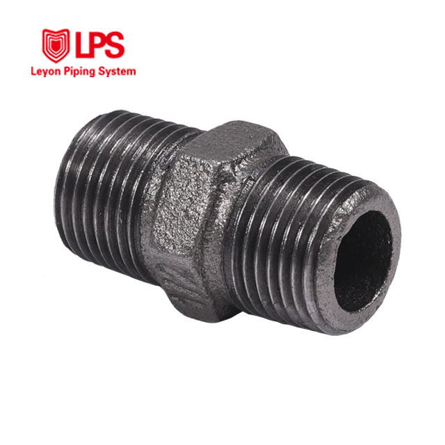 Leyon FM UL Fire Protection System Fire Fighting Fire Sprinkler System Pipe Fitting Black Hexagon Nipple