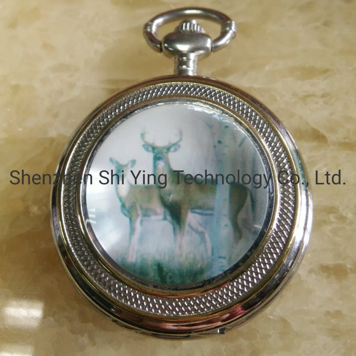 Custom 47mm Photo Inlay Pocket Watch with Chain