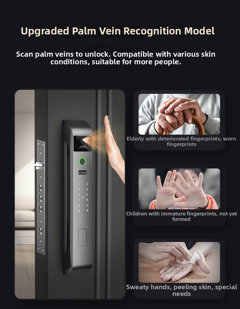 Palm Vein Facial Recognition Intelligent Door Lock Password Lock Fingerprint Lock Intercom Intelligent Lock