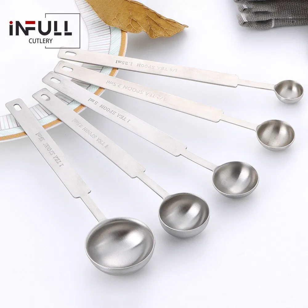 Stainless Steel Controlled Coffee Flour Salt 1.25/2.5/5/7.5/15ml Measuring Spoon for Home Use