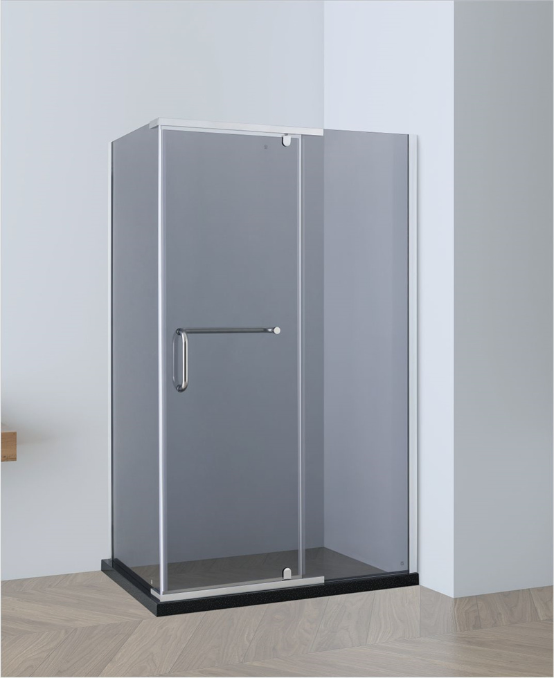 8mm Tempered Glass Shower Stall with Hinge Door and Artificial Stone Base